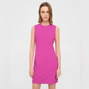 theory sleeves fitted good wool dress carnation size 2